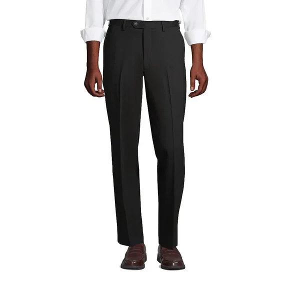 Lands' End Outfitters | Pants | Lands End Outfitters Dress Pants Black  Unfished Hem Plain Front Slim Nwt | Poshmark